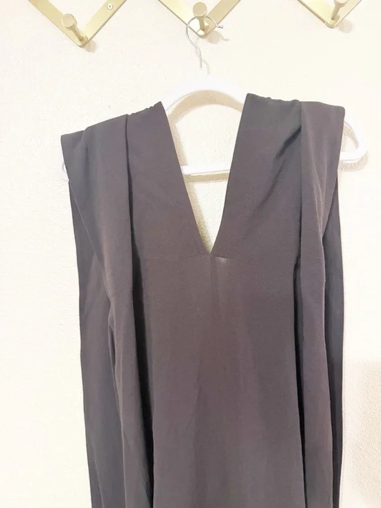 Paloma Wool Alberch Strapless Wool Blend Chocolate Brown Dress w/ Attached Scarf - Picture 9 of 12